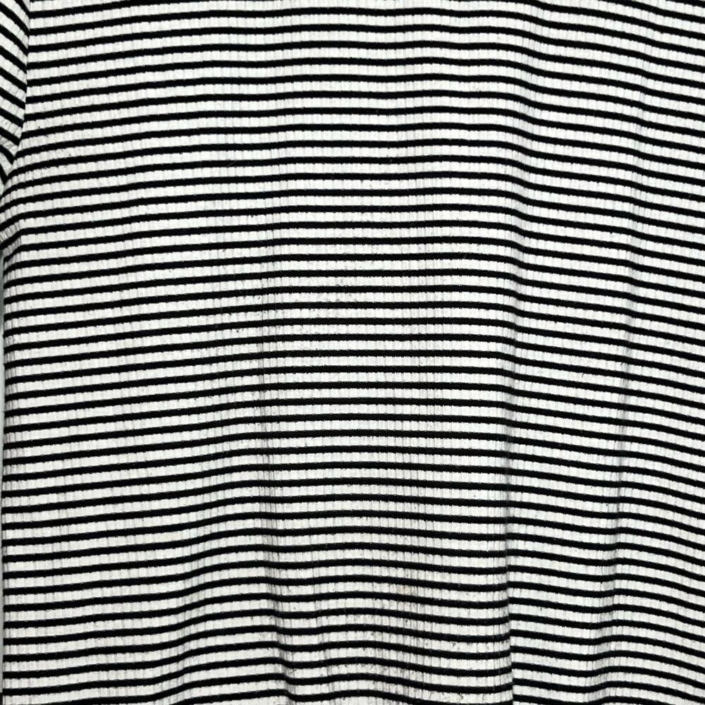 BB Dakota Black‎ White Striped Boat Neckline Shirt Tie Front Size Small - Picture 4 of 6